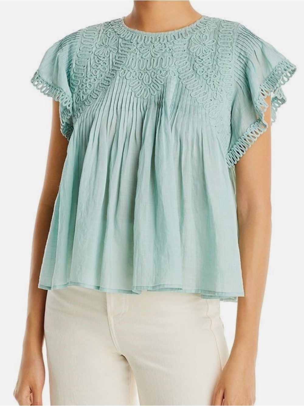 Sea New York Embossed Top Mint Blouse